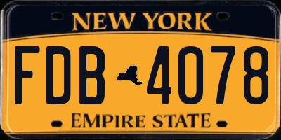 NY license plate FDB4078
