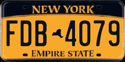 NY license plate FDB4079