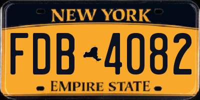 NY license plate FDB4082