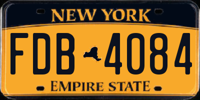NY license plate FDB4084