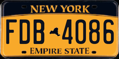 NY license plate FDB4086
