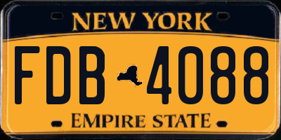 NY license plate FDB4088