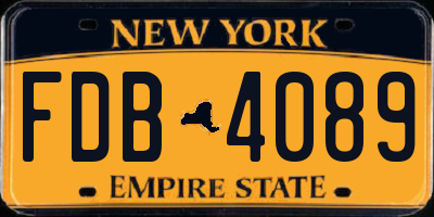 NY license plate FDB4089