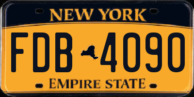 NY license plate FDB4090