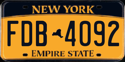 NY license plate FDB4092
