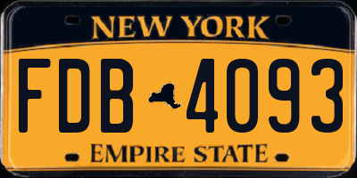 NY license plate FDB4093