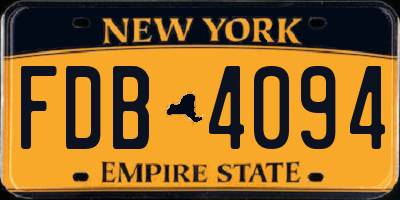 NY license plate FDB4094