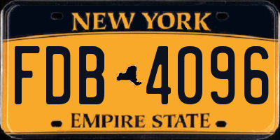 NY license plate FDB4096