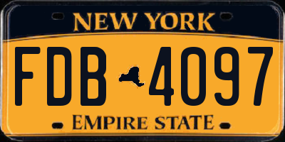 NY license plate FDB4097