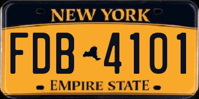 NY license plate FDB4101