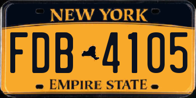NY license plate FDB4105