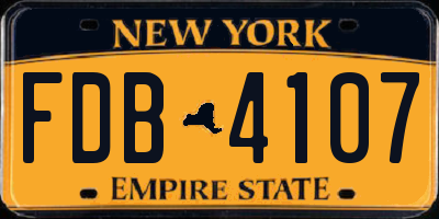 NY license plate FDB4107