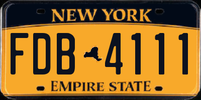 NY license plate FDB4111