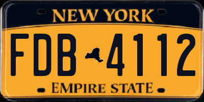 NY license plate FDB4112