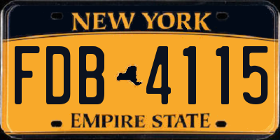 NY license plate FDB4115