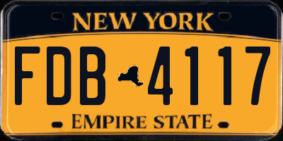 NY license plate FDB4117