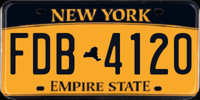 NY license plate FDB4120