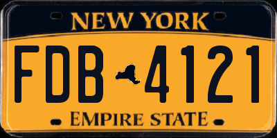 NY license plate FDB4121