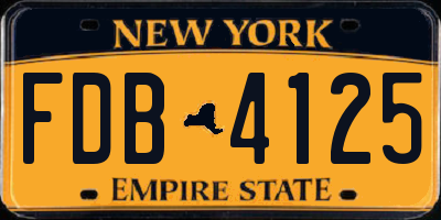 NY license plate FDB4125