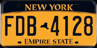 NY license plate FDB4128