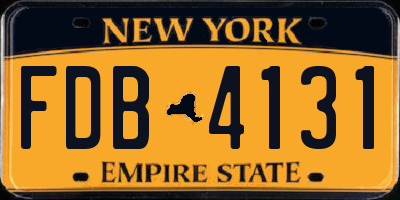 NY license plate FDB4131