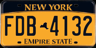 NY license plate FDB4132