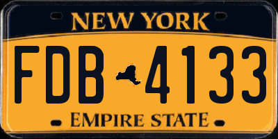 NY license plate FDB4133
