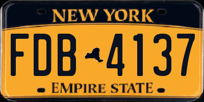 NY license plate FDB4137