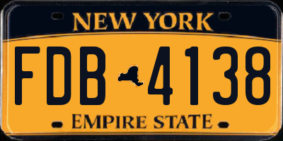 NY license plate FDB4138