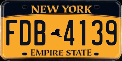NY license plate FDB4139
