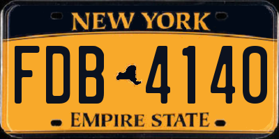 NY license plate FDB4140