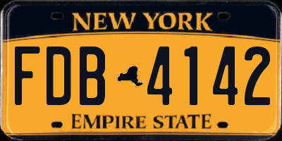 NY license plate FDB4142