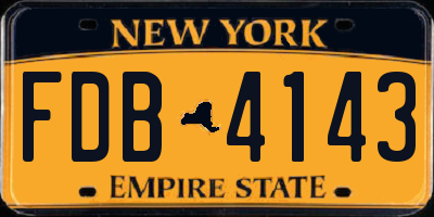 NY license plate FDB4143