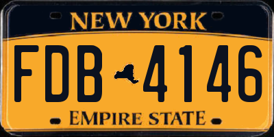 NY license plate FDB4146