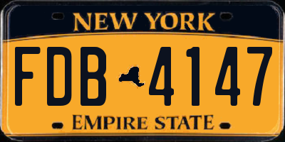 NY license plate FDB4147