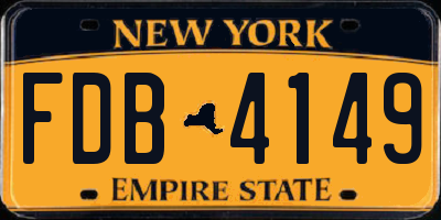 NY license plate FDB4149