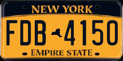 NY license plate FDB4150