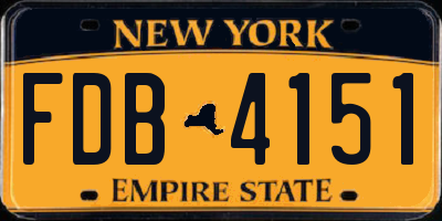 NY license plate FDB4151