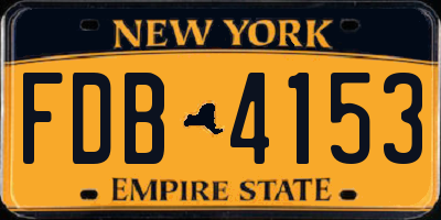 NY license plate FDB4153