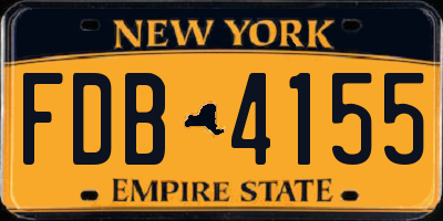 NY license plate FDB4155