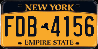 NY license plate FDB4156