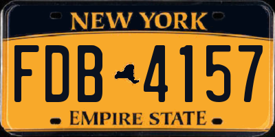 NY license plate FDB4157
