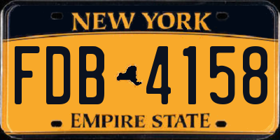 NY license plate FDB4158