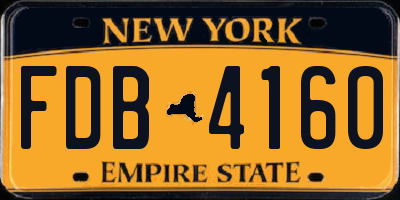 NY license plate FDB4160