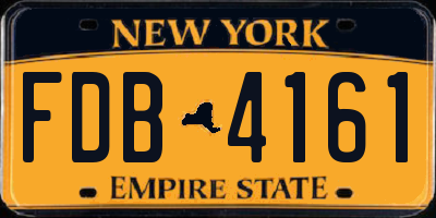 NY license plate FDB4161