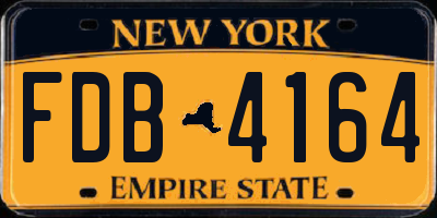 NY license plate FDB4164