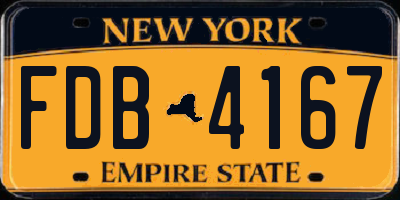 NY license plate FDB4167