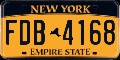 NY license plate FDB4168