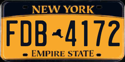 NY license plate FDB4172