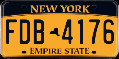 NY license plate FDB4176